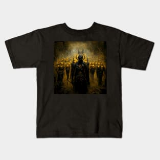 Dark army of the demons | Black and Gold Kids T-Shirt